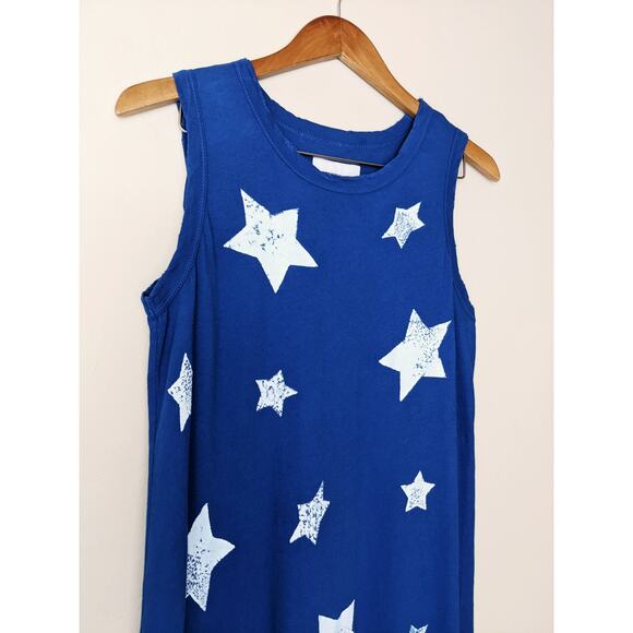 NWT CURRENT/ELLIOTT Blue with White Stars Muscle Tee Dress Size 3 Large - Picture 3 of 9